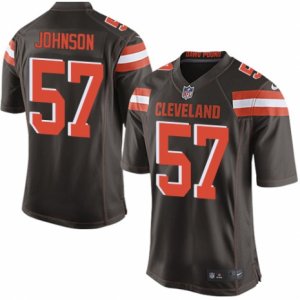 Men\'s Nike Cleveland Browns #57 Cam Johnson Game Brown Team Color NFL Jersey