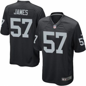 Mens Nike Oakland Raiders #57 Cory James Game Black Team Color NFL Jersey