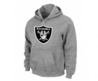 Oakland Raiders Logo Pullover Hoodie Grey