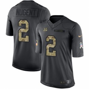 Mens Nike Cincinnati Bengals #2 Mike Nugent Limited Black 2016 Salute to Service NFL Jersey