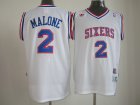 nba philadelphia 76ers #2 malone white