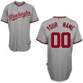 Customized Washington Nationals Jersey Grey 2011 Road Cool Base Baseball