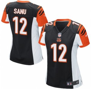 Womens Nike Cincinnati Bengals #12 Mohamed Sanu Game Black Team Color NFL Jersey