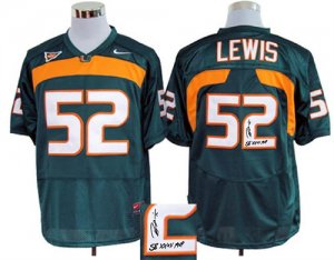 NCAA Miami Hurricanes #52 Ray Lewis Green Signature Edition Jerseys