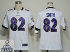 2013 Super Bowl XLVII NEW Baltimore Ravens 82 Smith White(Game)