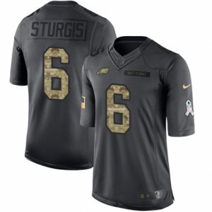 Mens Nike Philadelphia Eagles #6 Caleb Sturgis Limited Black 2016 Salute to Service NFL Jersey