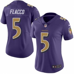 Women\'s Nike Baltimore Ravens #5 Joe Flacco Limited Purple Rush NFL Jersey