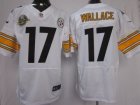 Nike NFL Pittsburgh Steelers #17 Mike Wallace White Jerseys W 80 Anniversary Patch(Elite)