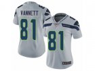 Women Nike Seattle Seahawks #81 Nick Vannett Vapor Untouchable Limited Grey Alternate NFL Jersey