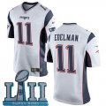Nike Patriots #11 Julian Edelman White Youth 2018 Super Bowl LII Game Jersey