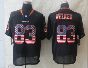 Nike Denver Broncos #83 Welker Black Jerseys(USA Flag Fashion Elite)