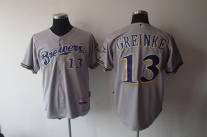 mlb milwaukee brewers #13 greinke grey(cool base)