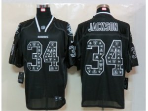 Nike NFL Oakland Raiders #34 Bo Jackson Black Jerseys(Lights Out Elite)