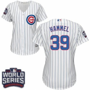 Women\'s Majestic Chicago Cubs #39 Jason Hammel Authentic White Home 2016 World Series Bound Cool Base MLB Jersey