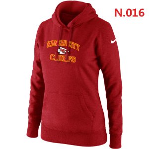 Women NEW Kansas City Chiefs Heart & Soul Pullover Hoodie red