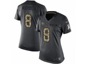 Women Nike Tennessee Titans #8 Marcus Mariota Limited Black 2016 Salute to Service NFL Jersey