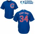 Mens Majestic Chicago Cubs #34 Kerry Wood Replica Royal Blue Alternate Cool Base MLB Jersey