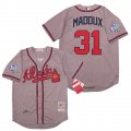 Braves #31 Greg Maddux Gray 1999 World Series Cooperstown Collection Jersey