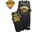Mens Nike Golden State Warriors #30 Stephen Curry Swingman Black Throwback 2017 The Finals Patch NBA Jersey