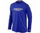 Nike Baltimore Ravens Authentic font Long Sleeve T-Shirt blue