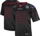Nike Texans #80 Andre Johnson Lights Out Black With Hall of Fame 50th Patch NFL Elite Jersey