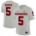 Oklahoma Sooners #5 Marquise Brown White College Football Jersey