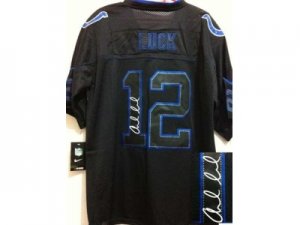 Nike jerseys indianapolis colts #12 luck black[Elite lights out signature]