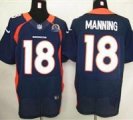 Nike Broncos #18 Peyton Manning Navy Blue With Hall of Fame 50th Patch NFL Elite Jersey