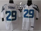 2015 Super Bowl XLIX Nike NFL Seattle Seahawks #29 Earl Thomas White Jerseys(Elite)