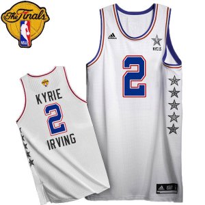 Men\'s Adidas Cleveland Cavaliers #2 Kyrie Irving Swingman White 2015 All Star 2016 The Finals Patch NBA Jersey