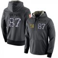 NFL Mens Nike New York Giants #87 Sterling Shepard Stitched Black Anthracite Salute to Service Player Performance Hoodie