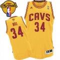 Men's Adidas Cleveland Cavaliers #34 Tyrone Hill Authentic Gold Alternate 2016 The Finals Patch NBA Jersey