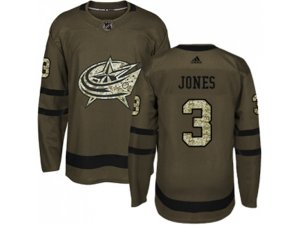 Youth Adidas Columbus Blue Jackets #3 Seth Jones Green Salute to Service Stitched NHL Jersey