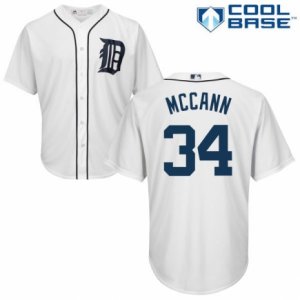 Men\'s Majestic Detroit Tigers #34 James McCann Replica White Home Cool Base MLB Jersey