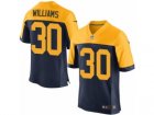 Mens Nike Green Bay Packers #30 Jamaal Williams Elite Navy Blue Alternate NFL Jersey