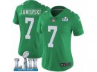 Women Nike Philadelphia Eagles #7 Ron Jaworski Limited Green Rush Vapor Untouchable Super Bowl LII NFL Jersey