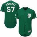 Men's Majestic Detroit Tigers #57 Francisco Rodriguez Green Celtic Flexbase Authentic Collection MLB Jersey