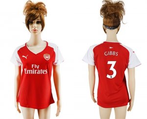 2017-18 Arsenal 3 GIBBS Home Women Soccer Jersey