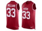 Mens Nike San Francisco 49ers #33 Joe Williams Limited Red Player Name & Number Tank Top NFL Jersey