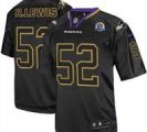 Nike Ravens #52 Ray Lewis Lights Out Black With Hall of Fame 50th Patch NFL Elite Jersey