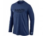 Nike New Orleans Sains Authentic font Long Sleeve T-Shirt D.Blue