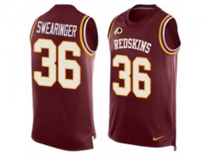 Mens Nike Washington Redskins #36 D.J. Swearinger Limited Red Player Name & Number Tank Top NFL Jersey