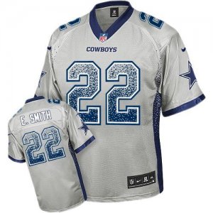 Nike Dallas Cowboys #22 Emmitt Smith Grey Jersey(Elite Drift Fashion)