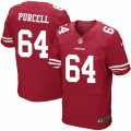 Mens Nike San Francisco 49ers #64 Mike Purcell Elite Red Team Color NFL Jersey