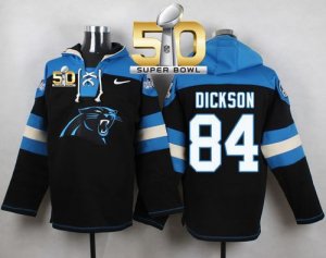Nike Carolina Panthers #84 Ed Dickson Black Super Bowl 50 Player Pullover NFL Hoodie