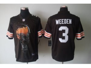 Nike NFL Cleveland Browns #3 Brandon Weeden Brown Jerseys(Helmet Tri-Blend Limited)