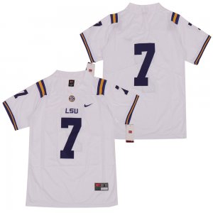 LSU Tigers #7 White Nike College Football Jersey