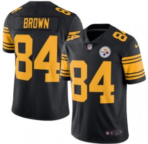 Mens Pittsburgh Steelers #84 Antonio Brown Nike Black Color Rush Limited Jersey