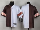 Nike cleveland browns blank brown-whote jerseys[Elite Split]