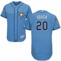 Mens Majestic Tampa Bay Rays #20 Steven Souza Light Blue Flexbase Authentic Collection MLB Jersey